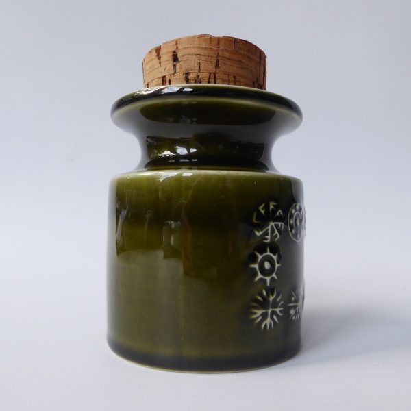 Portmeirion TOTEM green spice herb jar pot +cork Susan Williams-Ellis 1960/1970s - Image 5