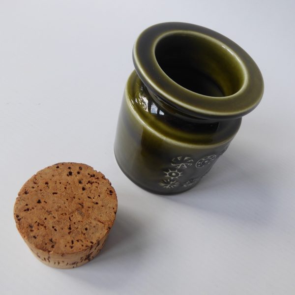 Portmeirion TOTEM green spice herb jar pot +cork Susan Williams-Ellis 1960/1970s - Image 6