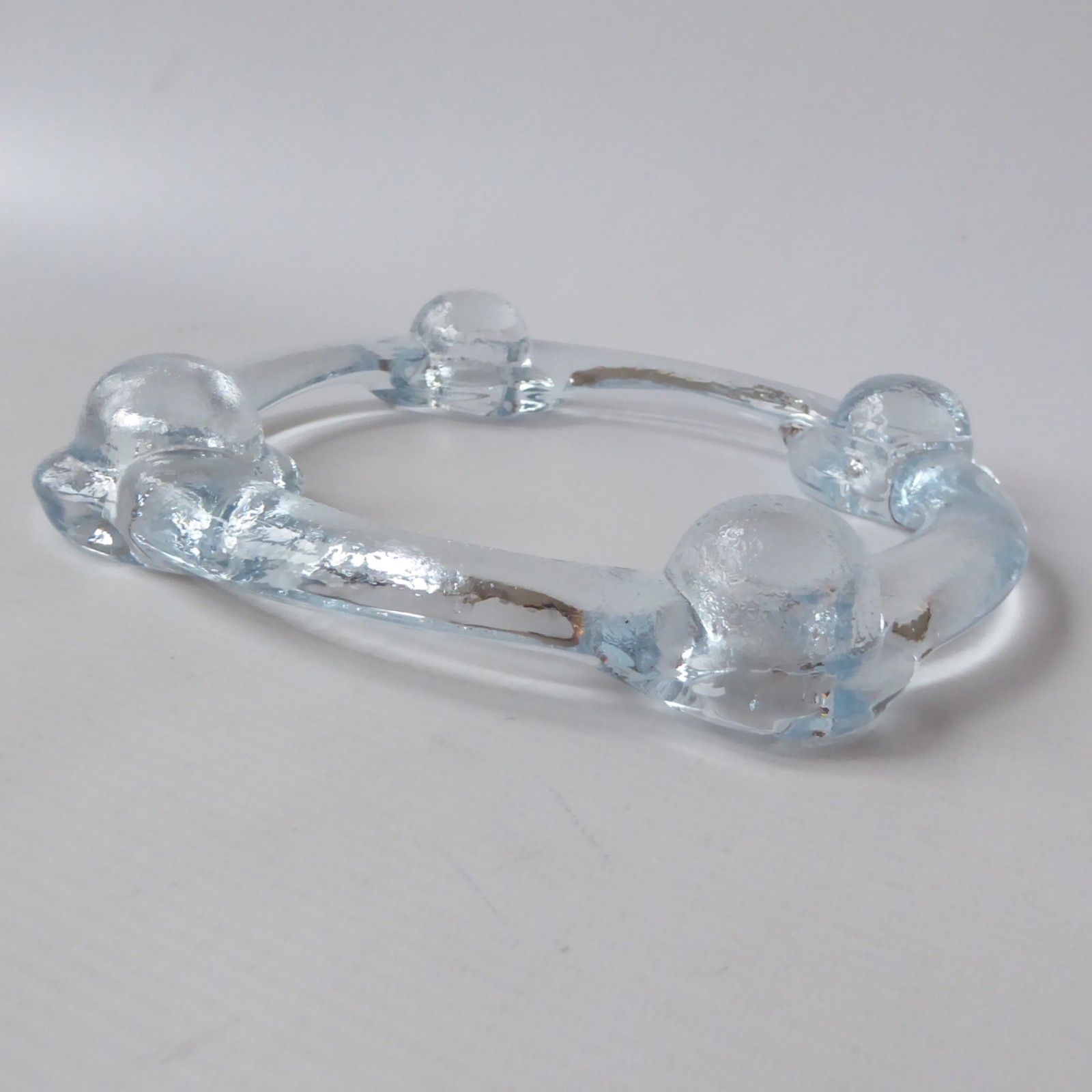 Pukeberg Sweden vintage art glass Candle Holder ring loop, Staffan Gelerstedt - Image 11