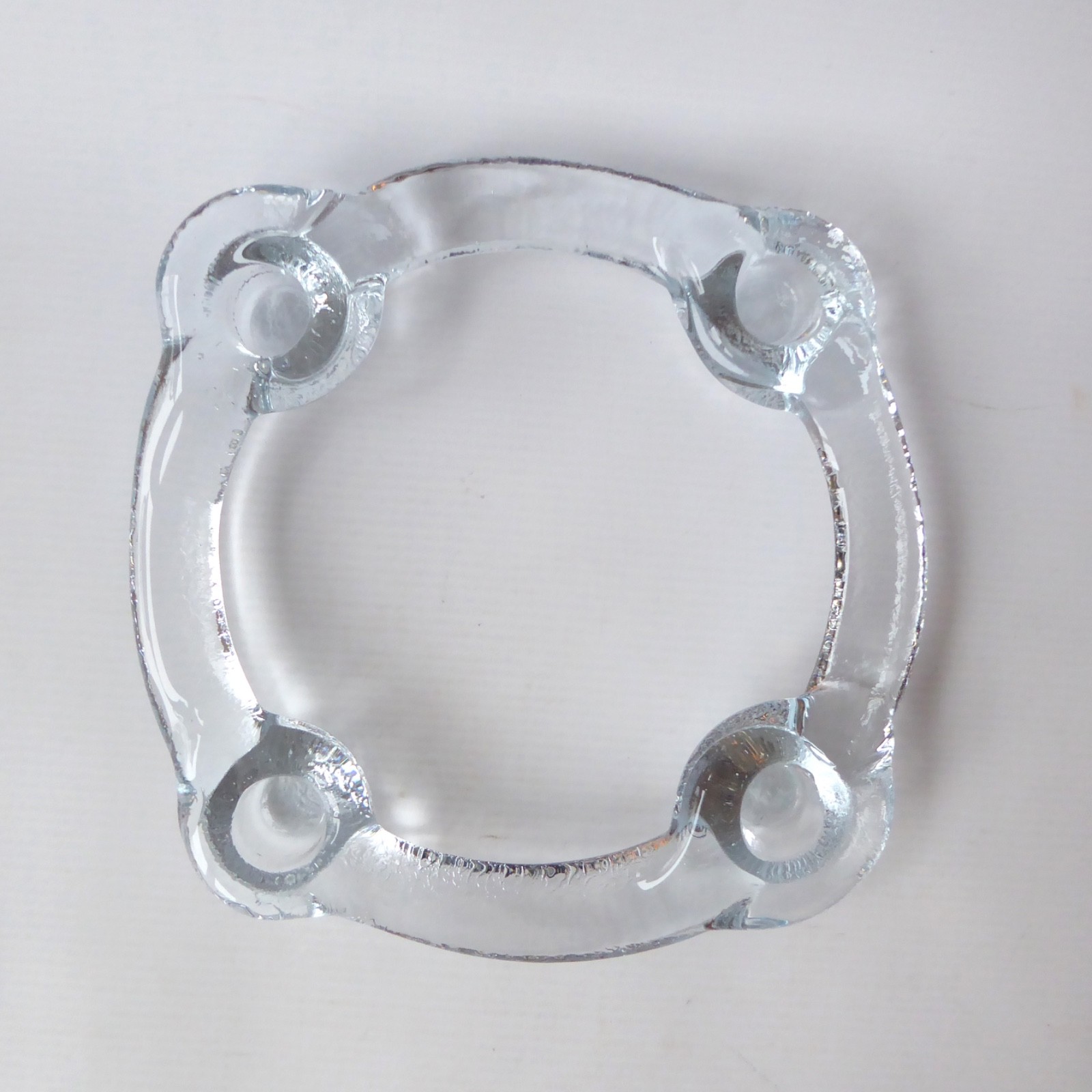 Pukeberg Sweden vintage art glass Candle Holder ring loop, Staffan Gelerstedt - Image 3