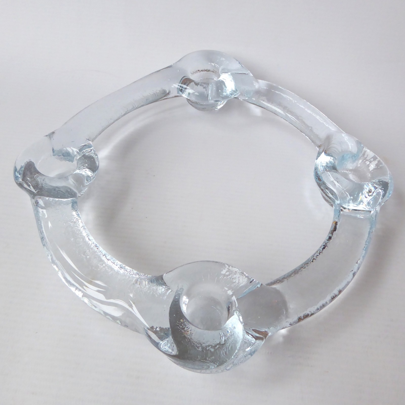 Pukeberg Sweden vintage art glass Candle Holder ring loop, Staffan Gelerstedt - Image 6