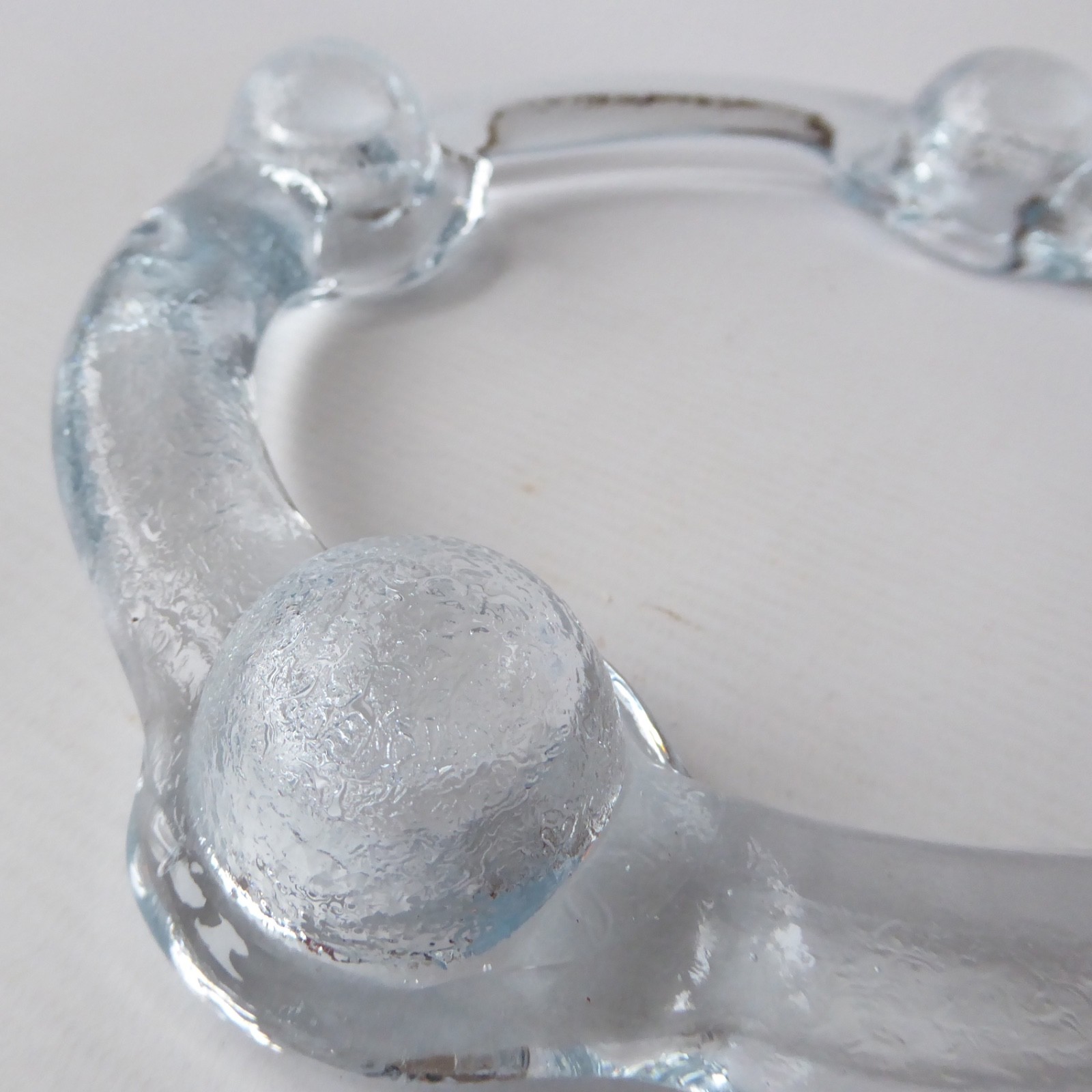 Pukeberg Sweden vintage art glass Candle Holder ring loop, Staffan Gelerstedt - Image 10