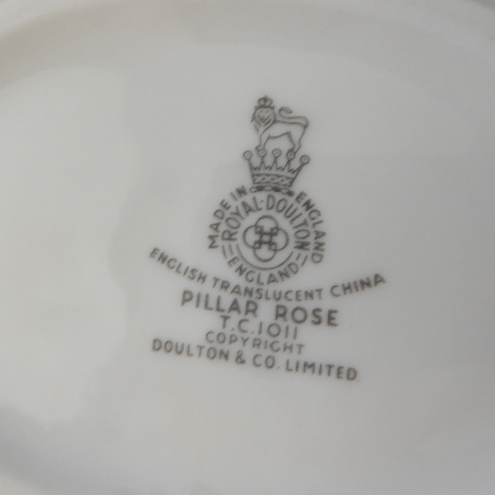 Royal Doulton vintage Pillar Rose fine bone china gravy boat jug & saucer TC1011 - Image 11