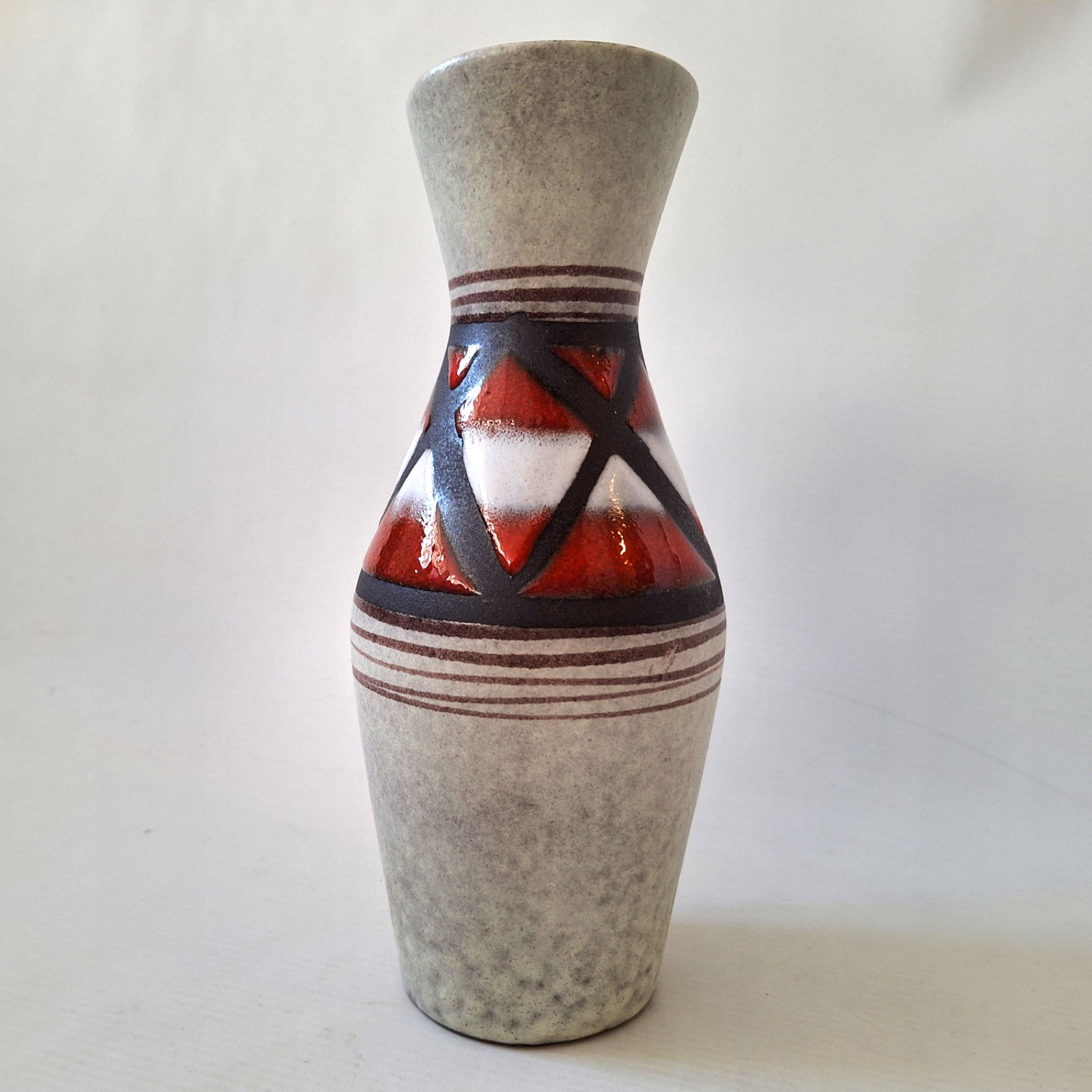 Scheurich 274-21 West German Pottery vintage ceramic jug vase pitcher, red black - Image 3