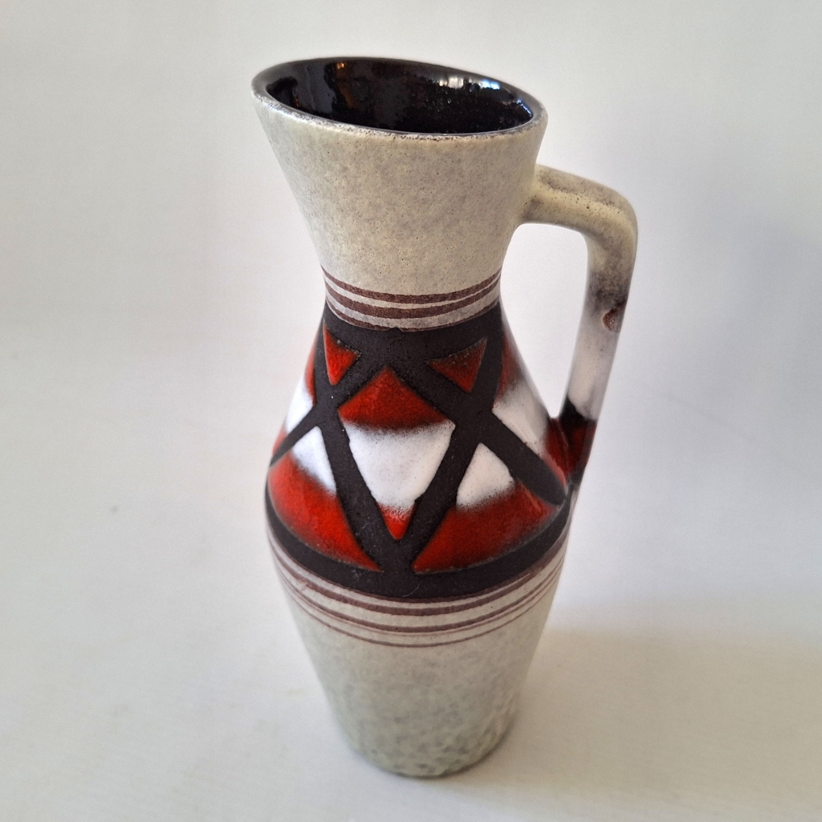 Scheurich 274-21 West German Pottery vintage ceramic jug vase pitcher, red black - Image 4