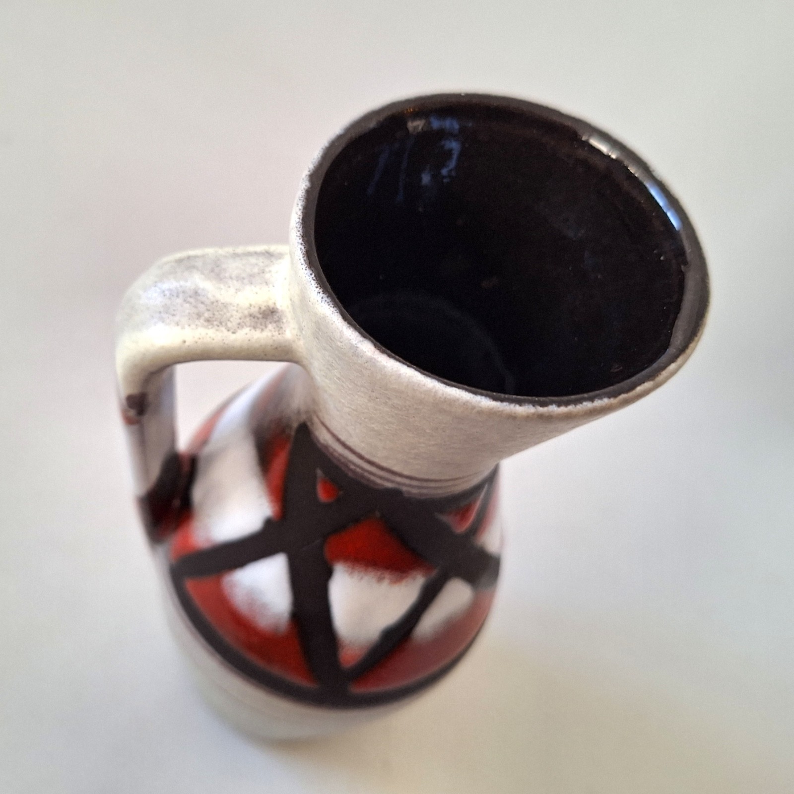 Scheurich 274-21 West German Pottery vintage ceramic jug vase pitcher, red black - Image 6
