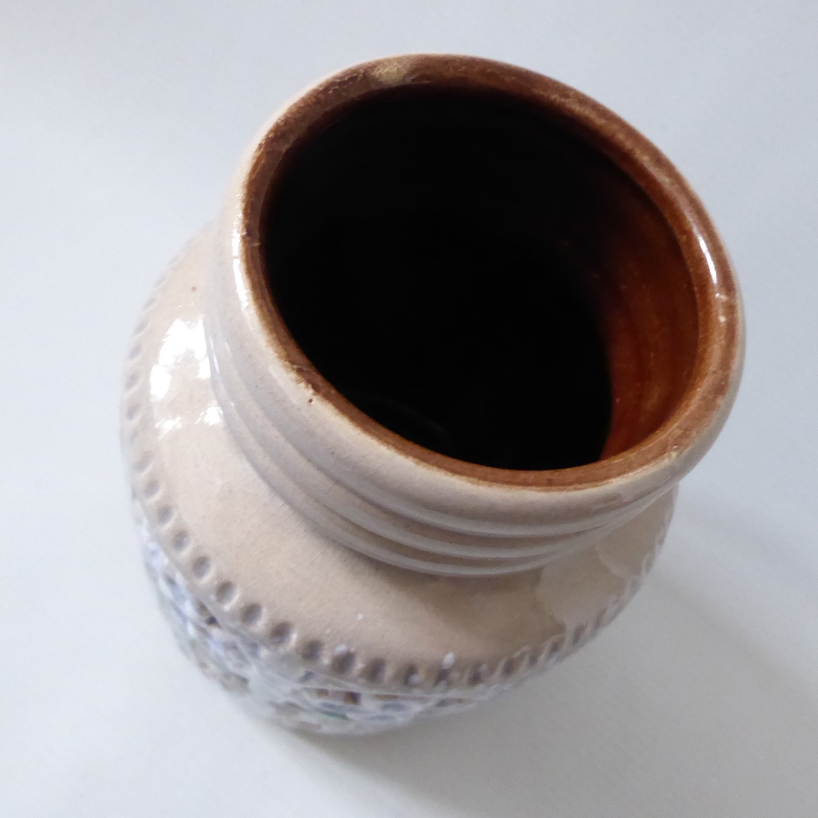 Scheurich 289-15 West German pottery vase Foligna/Foligno. Cream green stripe - Image 8