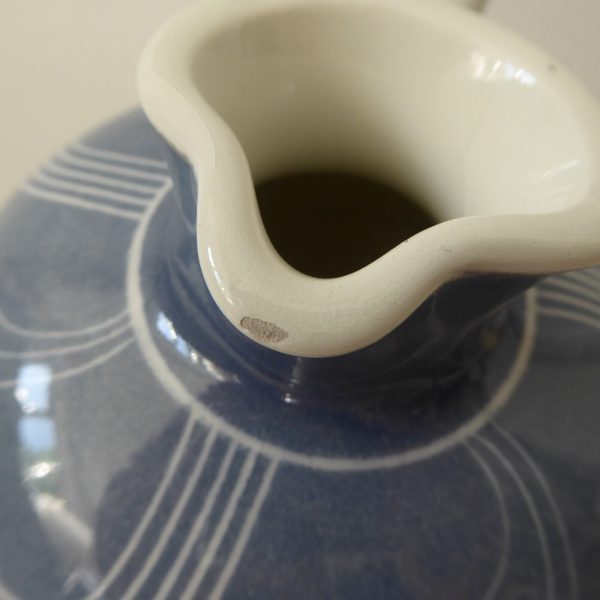 Schramberg Windsor SMF West German pottery jug pot vase. Blue grey & lines 1950s - Image 11