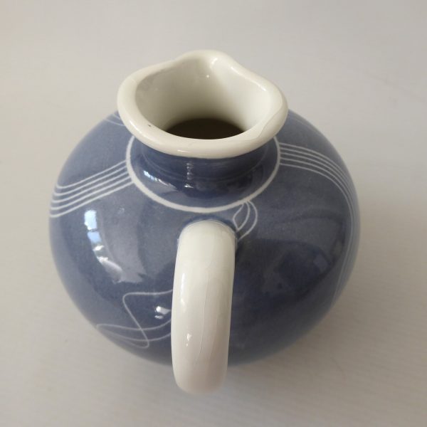 Schramberg Windsor SMF West German pottery jug pot vase. Blue grey & lines 1950s - Image 10