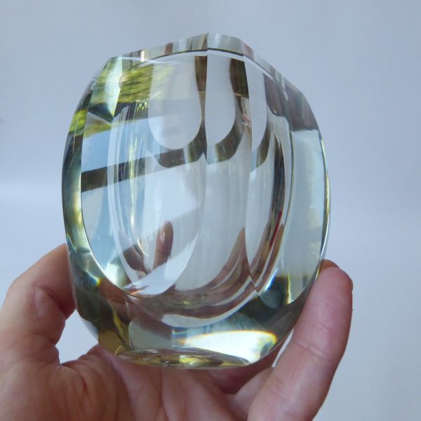 Strömbergshyttan mid century art glass vase, hexagonal Swedish 1960s modernist - Image 11