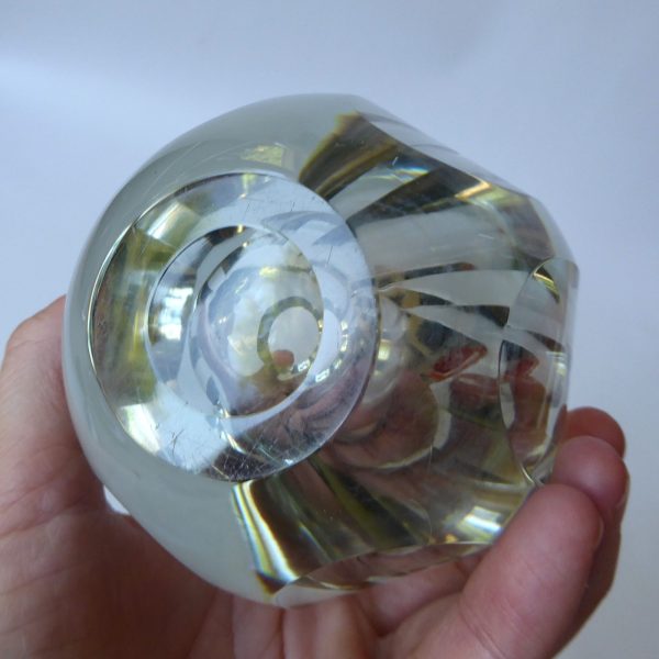 Strömbergshyttan mid century art glass vase, hexagonal Swedish 1960s modernist - Image 13