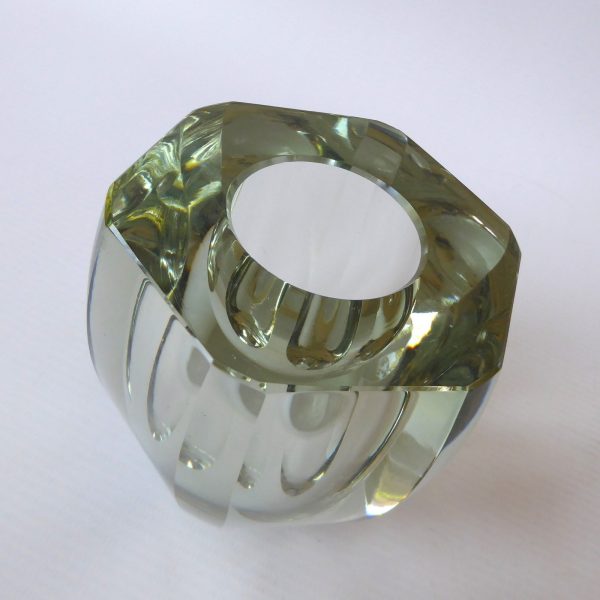 Strömbergshyttan mid century art glass vase, hexagonal Swedish 1960s modernist - Image 6