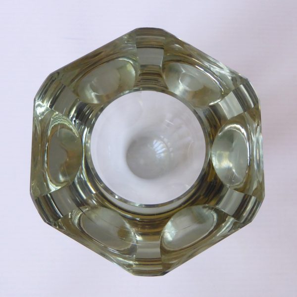 Strömbergshyttan mid century art glass vase, hexagonal Swedish 1960s modernist - Image 7
