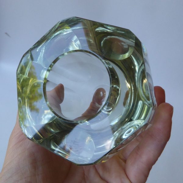 Strömbergshyttan mid century art glass vase, hexagonal Swedish 1960s modernist - Image 8