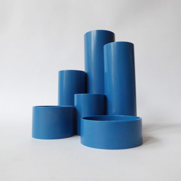 Tidytubs blue pen & pencil desk tidy pot. Vintage retro 1970s 1980s Platignum - Image 3