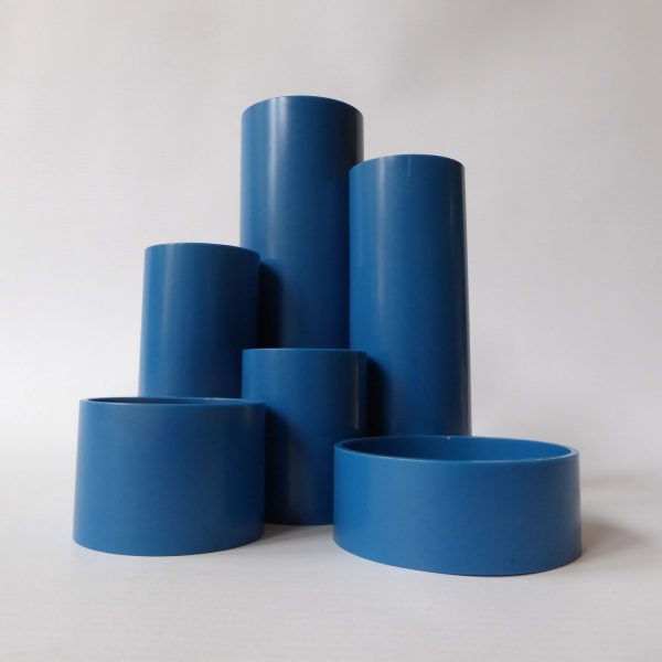 Tidytubs blue pen & pencil desk tidy pot. Vintage retro 1970s 1980s Platignum - Image 4