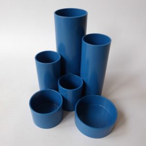 Tidytubs blue pen & pencil desk tidy pot. Vintage retro 1970s 1980s Platignum