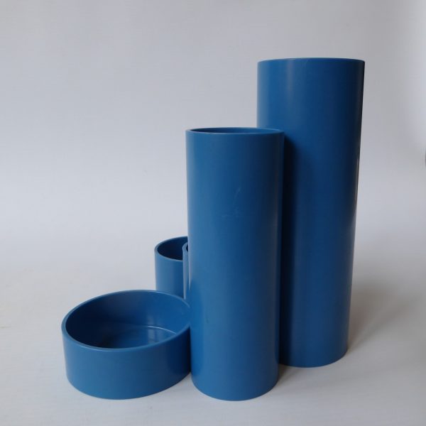 Tidytubs blue pen & pencil desk tidy pot. Vintage retro 1970s 1980s Platignum - Image 6