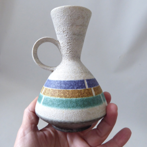 U-Keramik grey mid century modern retro West German art vase, Uebelacker 483/14