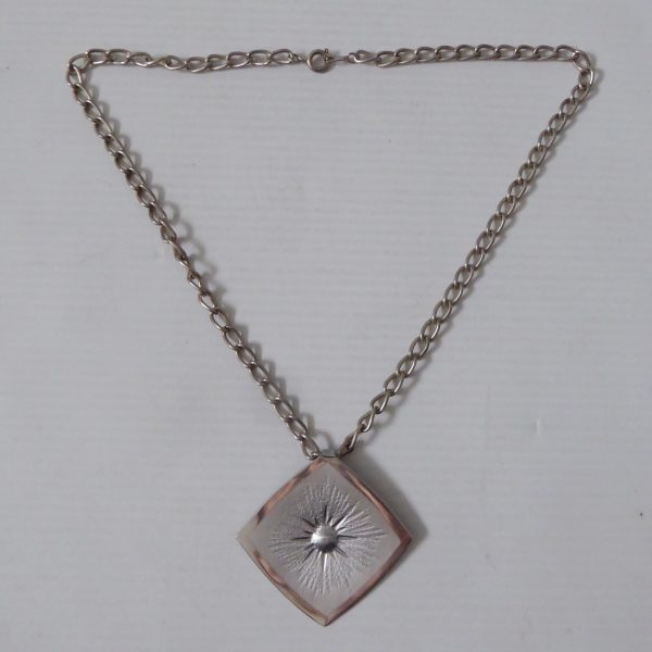 Vintage 1970s Lakeland Art Metal Work modernist stainless steel pendant necklace - Image 7
