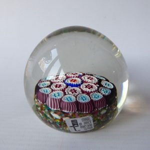 Vintage Fratelli Toso Murano Millefiori art glass paperweight, original sticker!