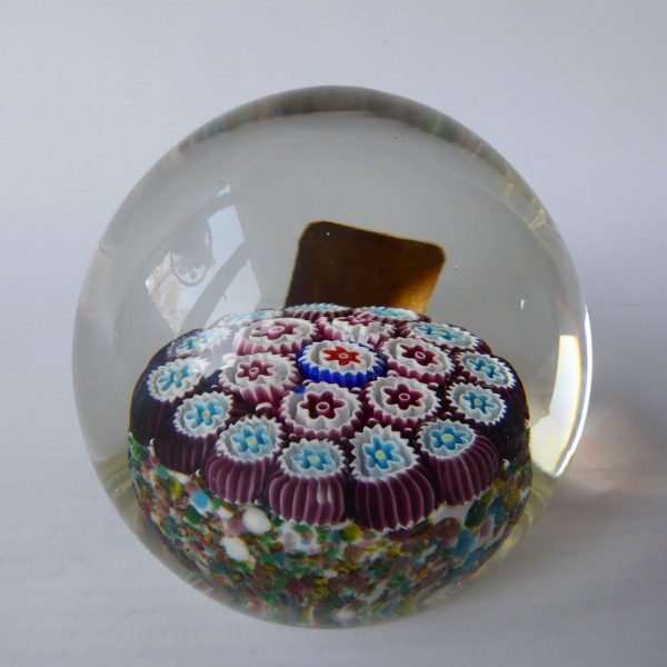 Vintage Fratelli Toso Murano Millefiori art glass paperweight, original sticker! - Image 8