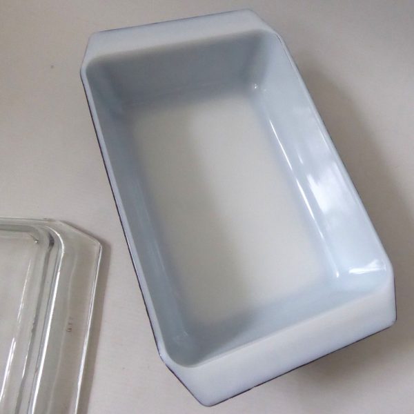 Vintage Pyrex JAJ Snowflake black deep oblong casserole dish + lid. 1950s 2162 - Image 10