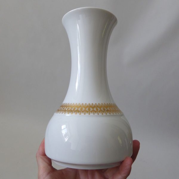 Vintage Thomas Germany porcelain vase, white & gold band, Noble. 1970s modernist - Image 4
