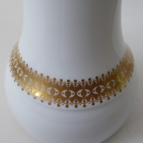 Vintage Thomas Germany porcelain vase, white & gold band, Noble. 1970s modernist - Image 5