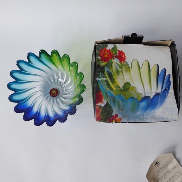Vintage Walther-Glas Solaris Colour 0122/6 art glass bowl, boxed. Blue green box - Image 4