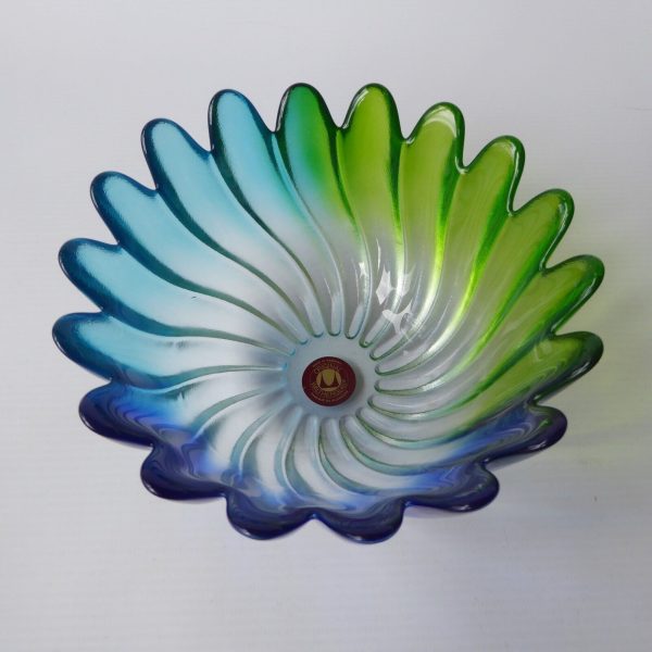 Vintage Walther-Glas Solaris Colour 0122/6 art glass bowl, boxed. Blue green box - Image 5
