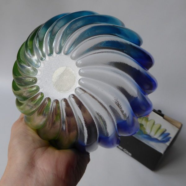 Vintage Walther-Glas Solaris Colour 0122/6 art glass bowl, boxed. Blue green box - Image 9