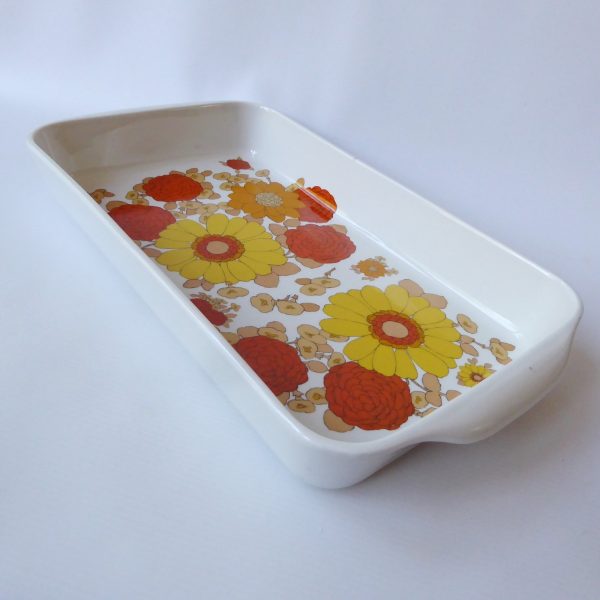 Vintage retro floral PILLIVUYT Pilivite French long cooking bowl oven dish baker - Image 3