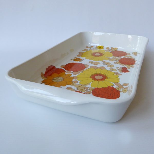 Vintage retro floral PILLIVUYT Pilivite French long cooking bowl oven dish baker - Image 5