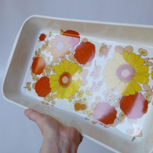 Vintage retro floral PILLIVUYT Pilivite French long cooking bowl oven dish baker - Image 8