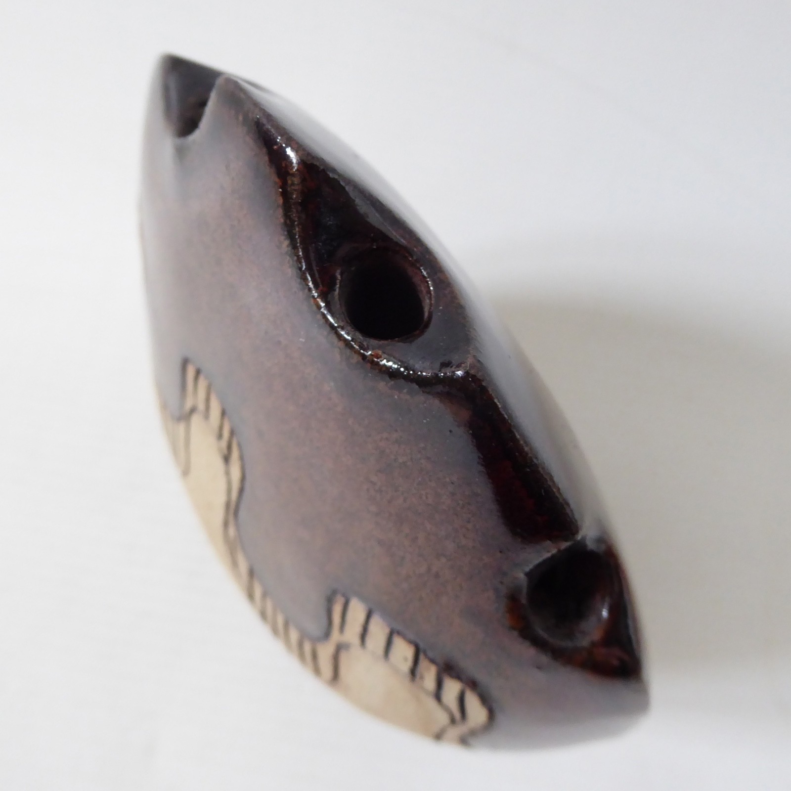 Vintage signed RD studio pottery vase, brown/natural clay. Rose Dickinson Kent - Image 7