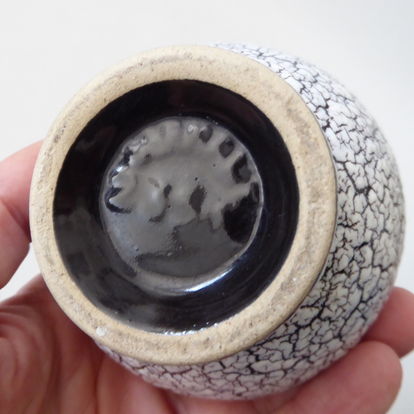 West German pottery, Jasba Keramik Cortina crackle shrink glaze vintage vase 60s - Image 10