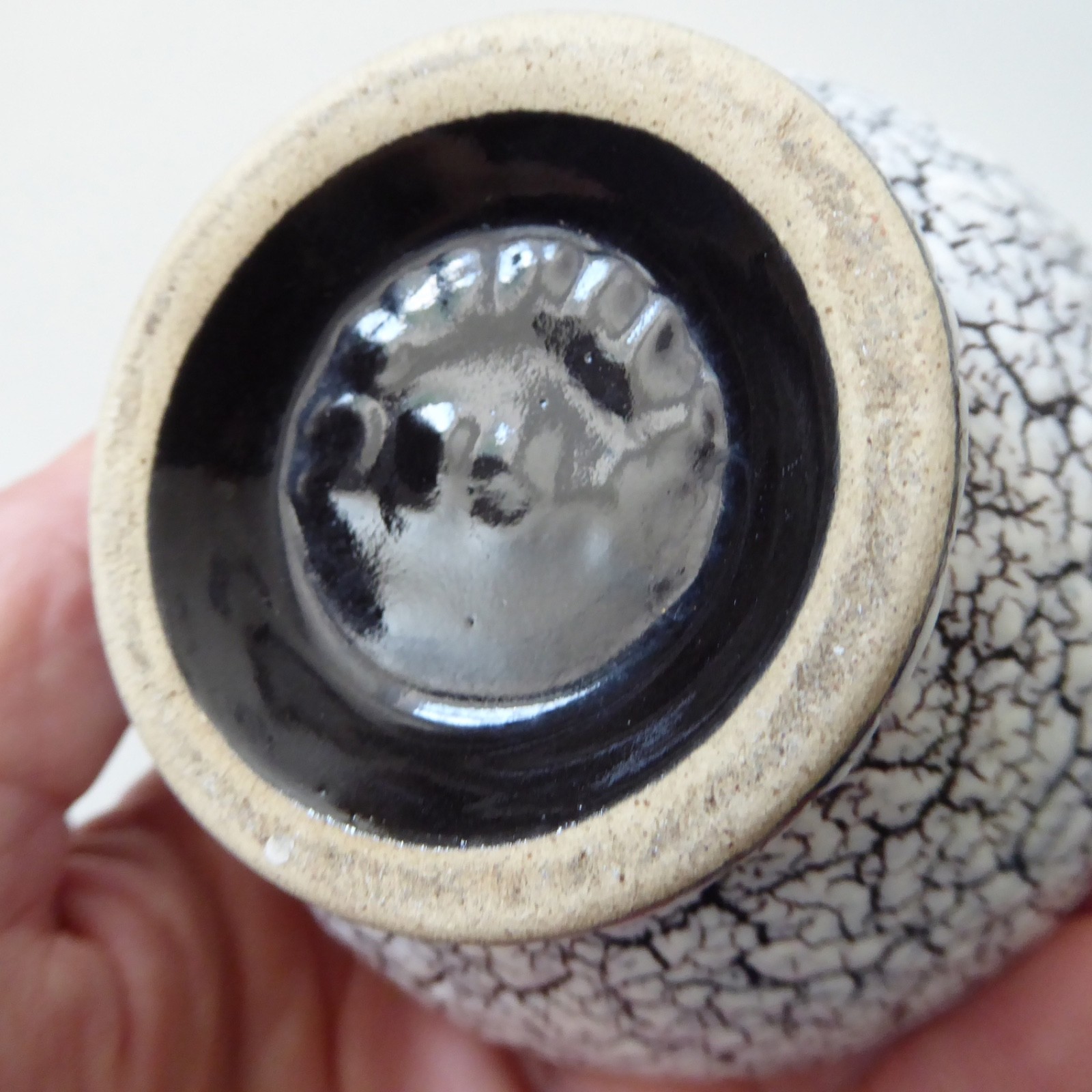 West German pottery, Jasba Keramik Cortina crackle shrink glaze vintage vase 60s - Image 11