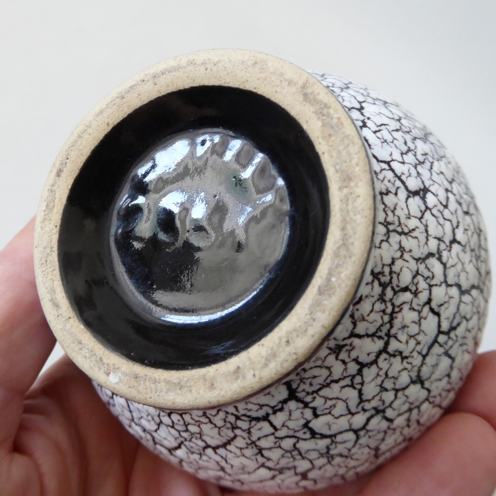 West German pottery, Jasba Keramik Cortina crackle shrink glaze vintage vase 60s - Image 12