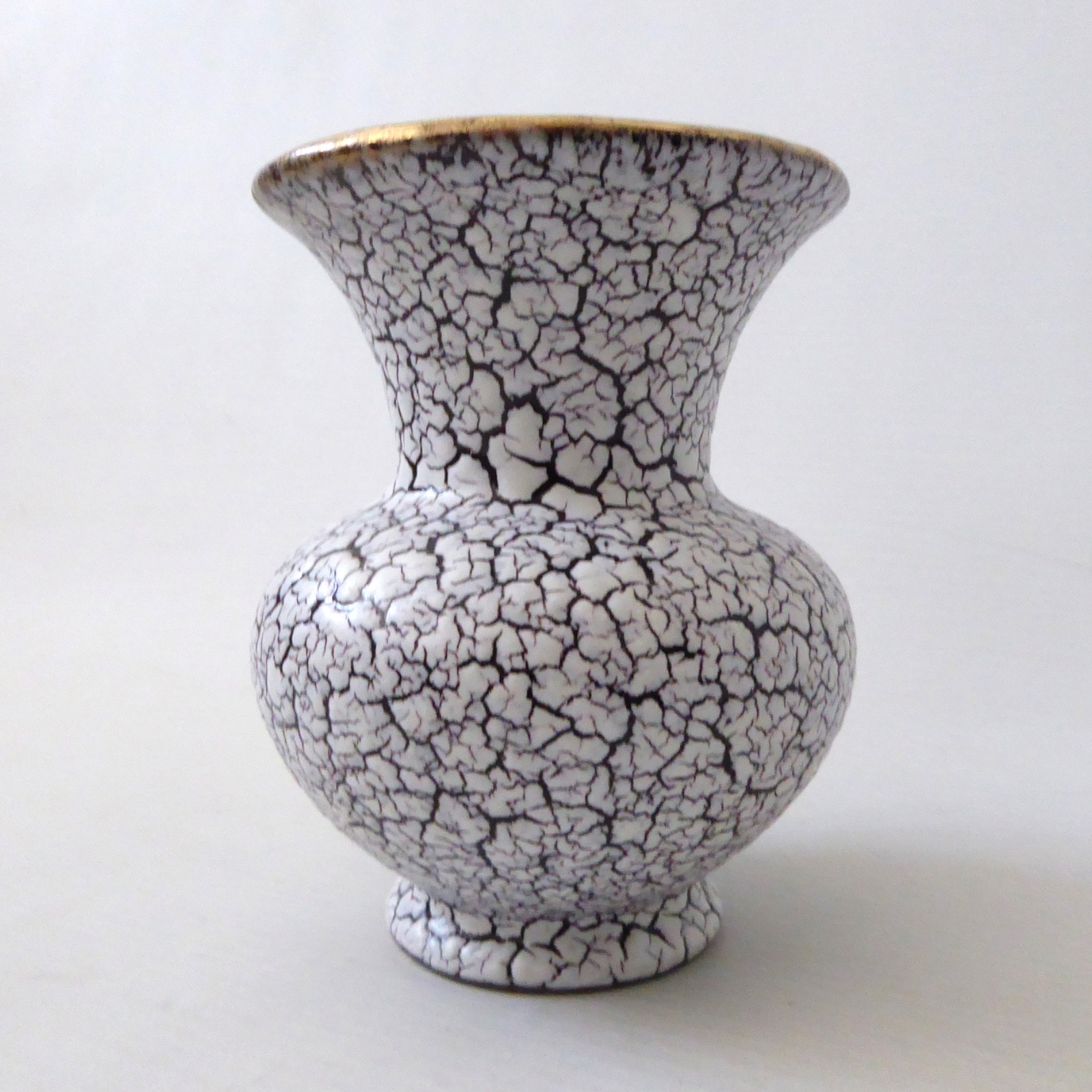 West German pottery, Jasba Keramik Cortina crackle shrink glaze vintage vase 60s - Image 2