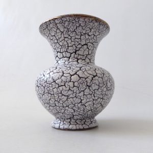 West German pottery, Jasba Keramik Cortina crackle shrink glaze vintage vase 60s