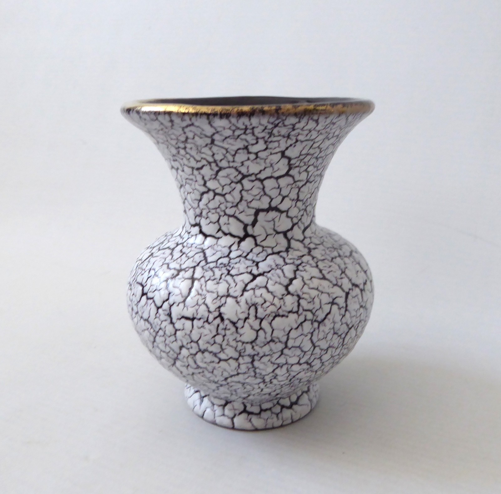 West German pottery, Jasba Keramik Cortina crackle shrink glaze vintage vase 60s - Image 5