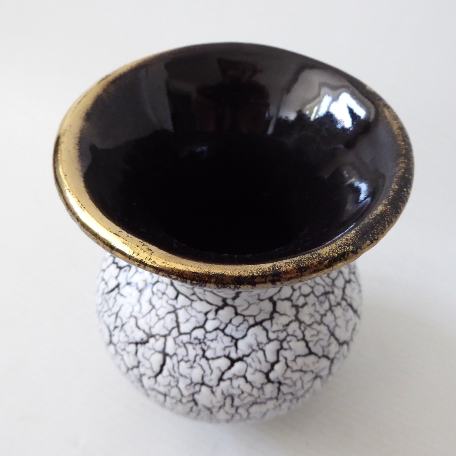 West German pottery, Jasba Keramik Cortina crackle shrink glaze vintage vase 60s - Image 6