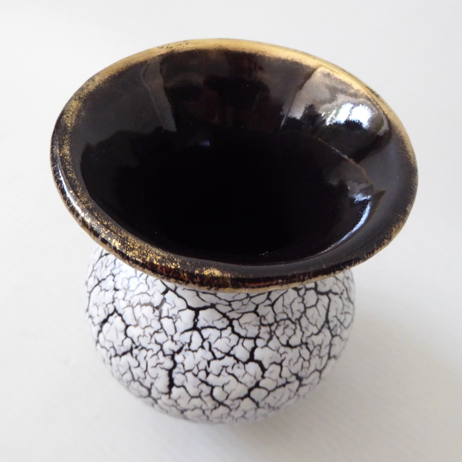 West German pottery, Jasba Keramik Cortina crackle shrink glaze vintage vase 60s - Image 7