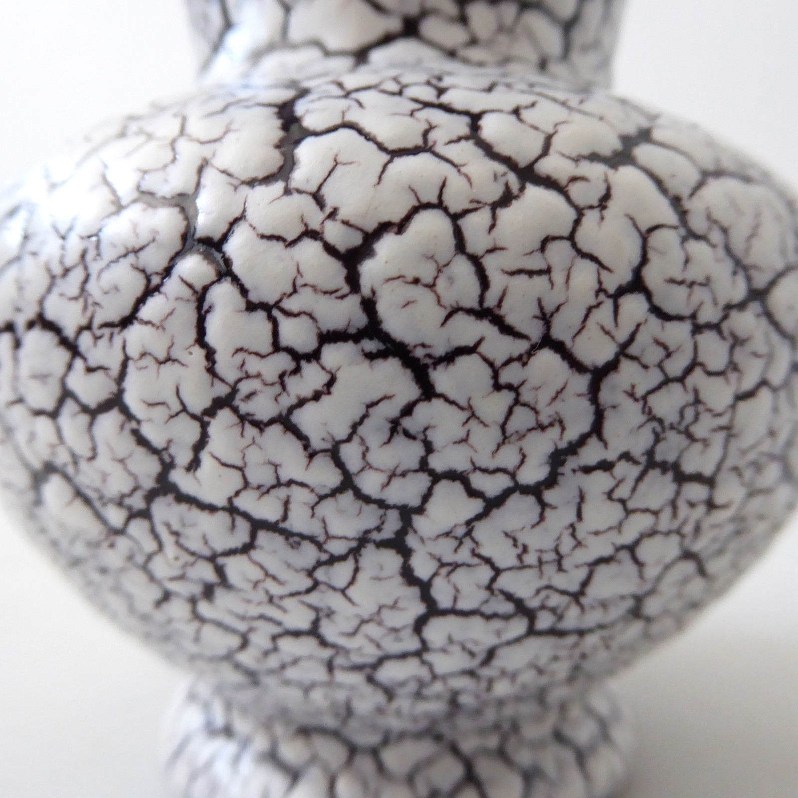West German pottery, Jasba Keramik Cortina crackle shrink glaze vintage vase 60s - Image 9