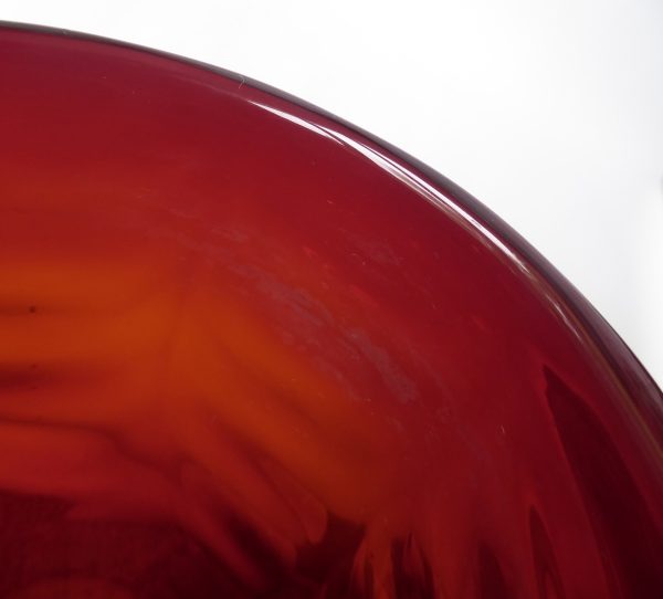Whitefriars 8473 Ruby Red Wave/Ribbed art glass vase by Marriott Powell, 8" 20cm - Image 12