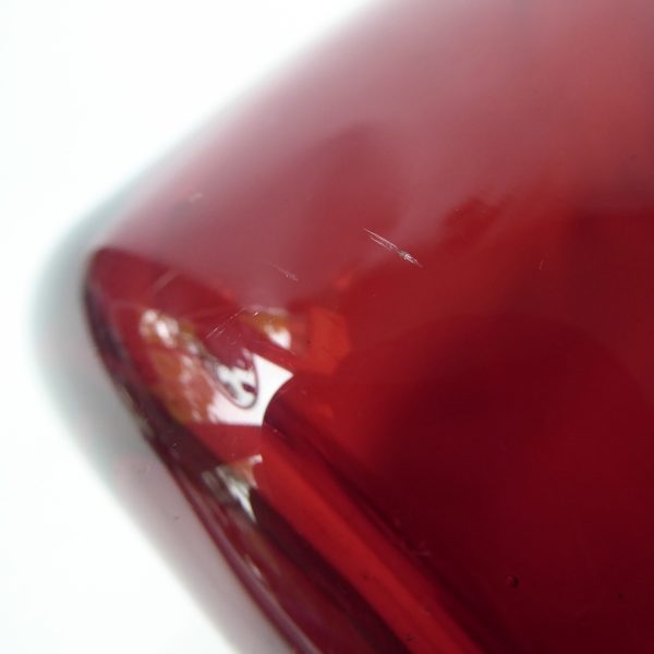 Whitefriars 8473 Ruby Red Wave/Ribbed art glass vase by Marriott Powell, 8" 20cm - Image 10