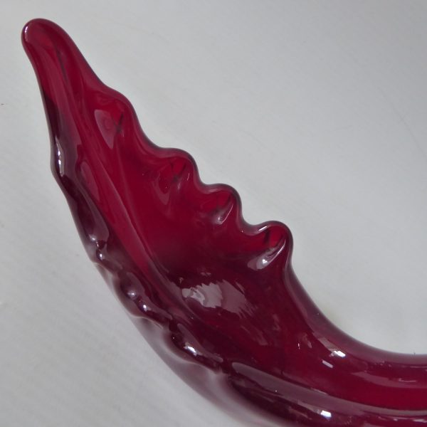 Whitefriars art glass swan figurine Ruby Red 8" 20cm. 1960s midcentury dish bowl - Image 6