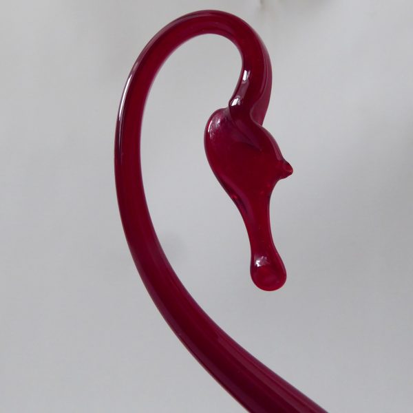 Whitefriars art glass swan figurine Ruby Red 8" 20cm. 1960s midcentury dish bowl - Image 7