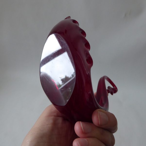 Whitefriars art glass swan figurine Ruby Red 8" 20cm. 1960s midcentury dish bowl - Image 9